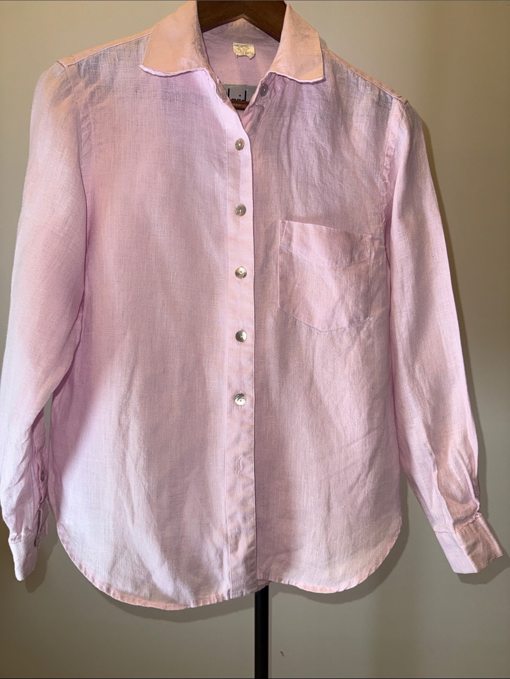 VTG David N 100% Linen Button Down Shirt Pink | Size S